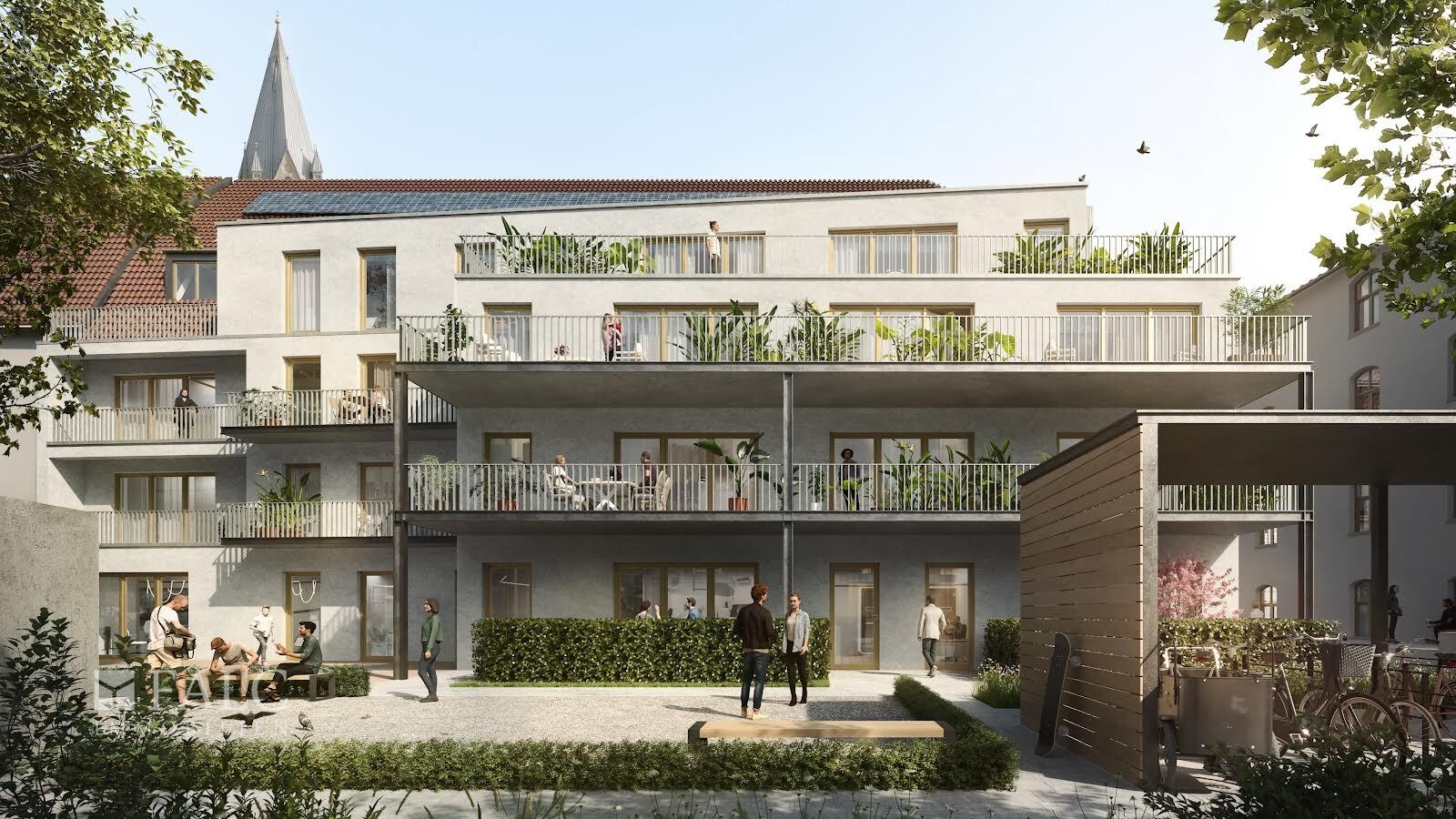 Rendering Thomästr. 4 Neubau Rückansicht 